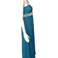 1960s Blue Crepe & Paillette Evening Gown, Size 8