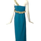 1960s Blue Crepe & Paillette Evening Gown, Size 8