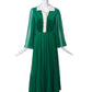 TEAL TRAINA- 1960s Green Velvet & Chiffon Dress, Size 6