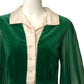 TEAL TRAINA- 1960s Green Velvet & Chiffon Dress, Size 6