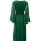 TEAL TRAINA- 1960s Green Velvet & Chiffon Dress, Size 6