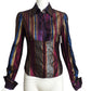 VALENTINO- Metallic Stripe Blouse, Size 4