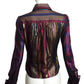 VALENTINO- Metallic Stripe Blouse, Size 4