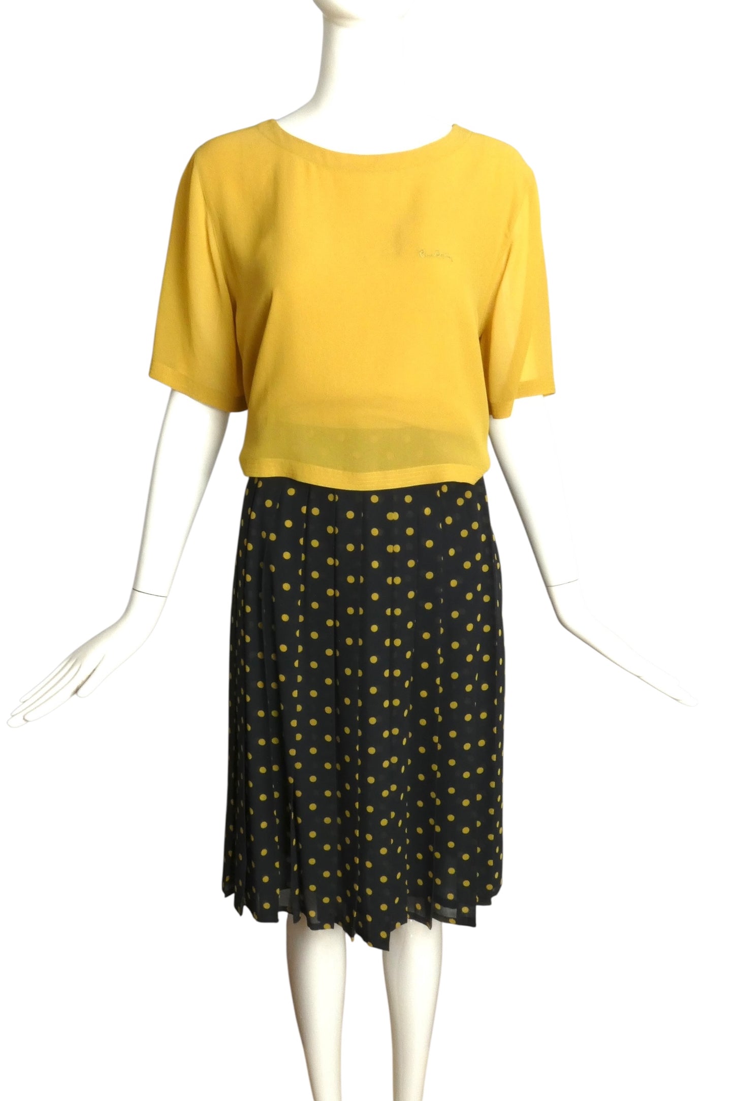 PIERRE CARDIN PARIS- 1980s Chiffon Skirt Set, Size 10