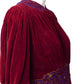 1940s AS IS Burgundy Velvet Beaded Gown, Size 8