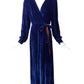 1940s Royal Blue Velvet Dressing Gown, Size 6