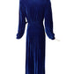 1940s Royal Blue Velvet Dressing Gown, Size 6