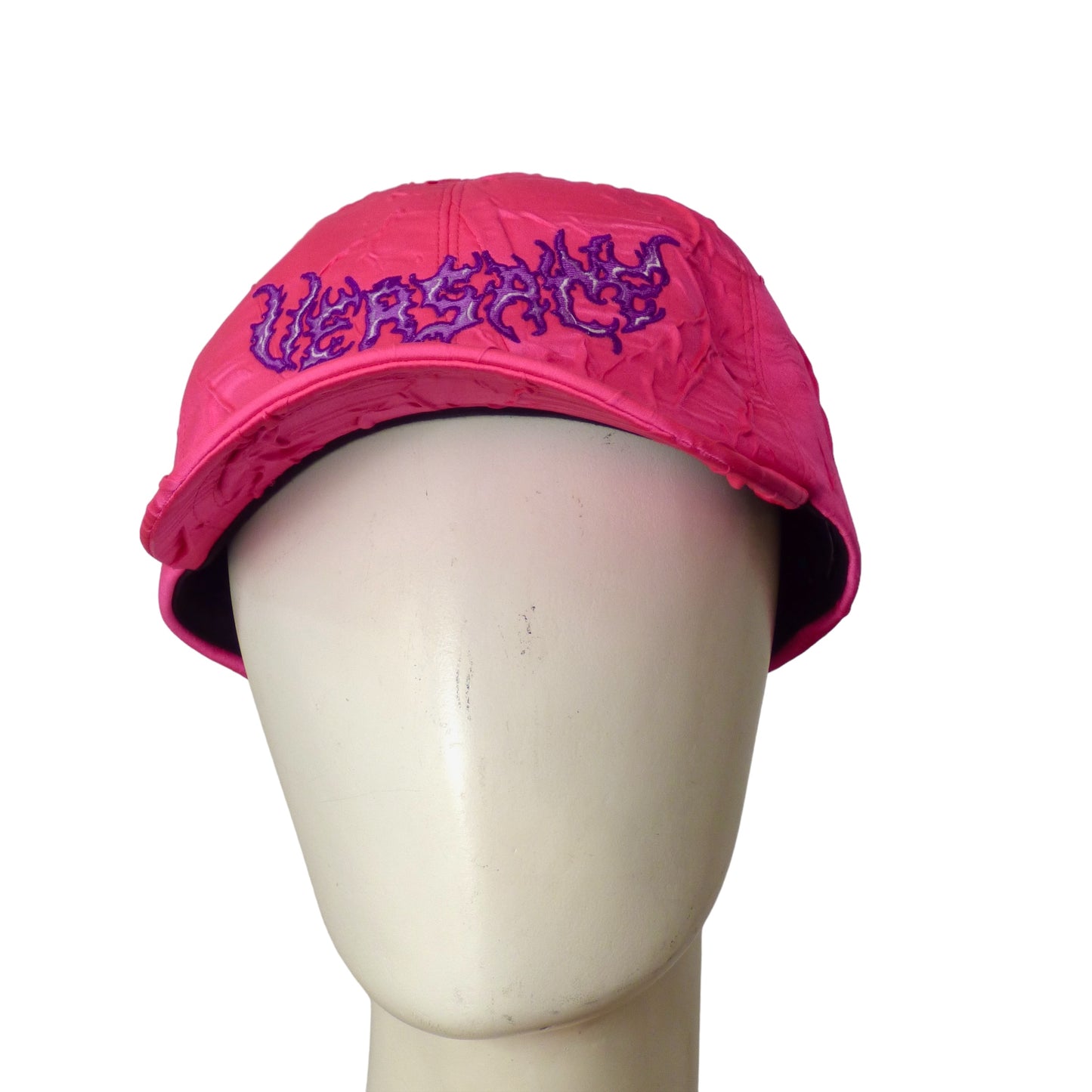 VERSACE-  2023 Pink Crinkle Satin Cap