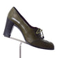 CHRISTIAN DIOR- 1960s Green Leather Brogue Pumps, Size 7