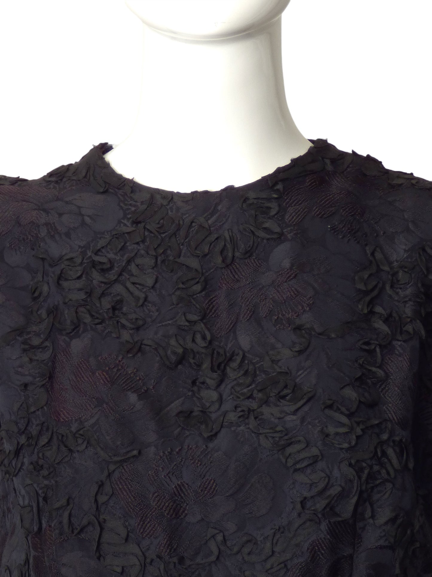 NINA RICCI- 1960s Black Brocade Midi Dress, Size 8