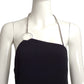 THIERRY MUGLER- NWT Black Crepe & Rhinestone Halter Dress, Size 10