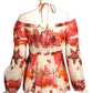 ROBERTO CAVALLI- Printed Batiste Blouse, Size 6