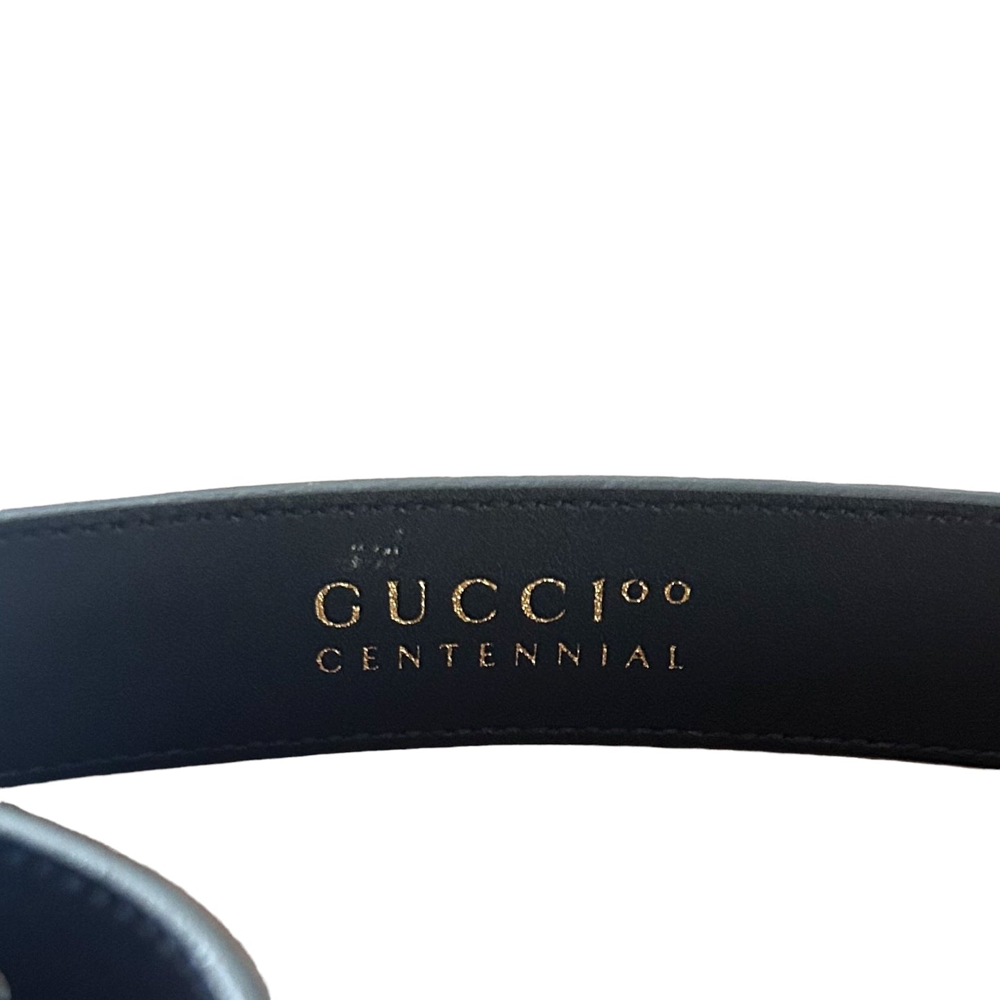 GUCCI 100- 2021 GG Multi Color Print Leather Belt, Size 36