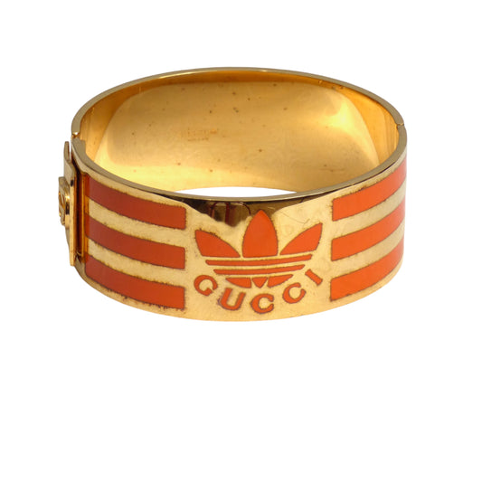 GUCCI X ADIDAS- 2022 Gold & Orange Enamel Cuff