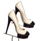 CHARLOTTE OLYMPIA- Linen Cap Toe Platform Pumps, Size 39.5