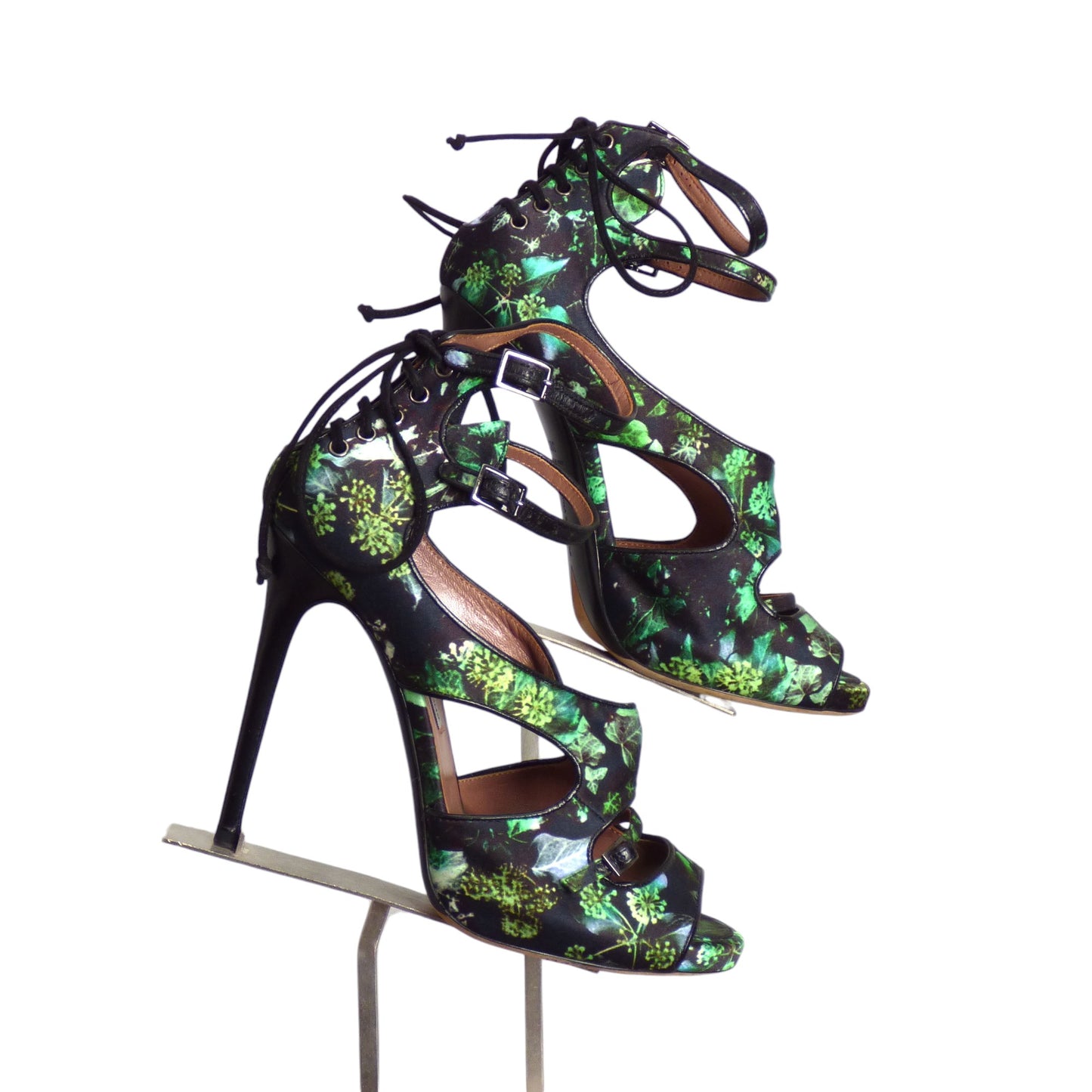 TABITHA SIMMONS- Satin Print Strappy Sandals, Size 38.5