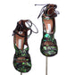 TABITHA SIMMONS- Satin Print Strappy Sandals, Size 38.5