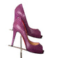 CHRISTIAN LOUBOUTIN- Purple Snakeskin Pumps, Size 38