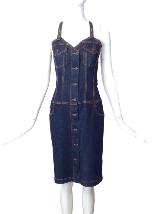 JEAN PAUL GAULTIER- NWT Vested Denim Sundress, Size8