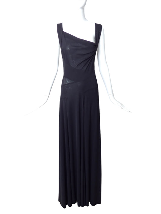 ALAIA- NWT Black Jersey Knit Evening Gown, Size 10