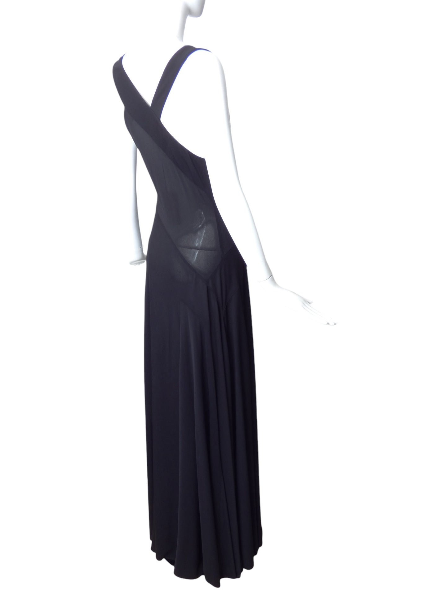 ALAIA- NWT Black Jersey Knit Evening Gown, Size 10