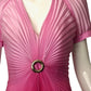 THIERRY MUGLER- 2010 NWT Pink Accordion Pleat Dress, Size 10