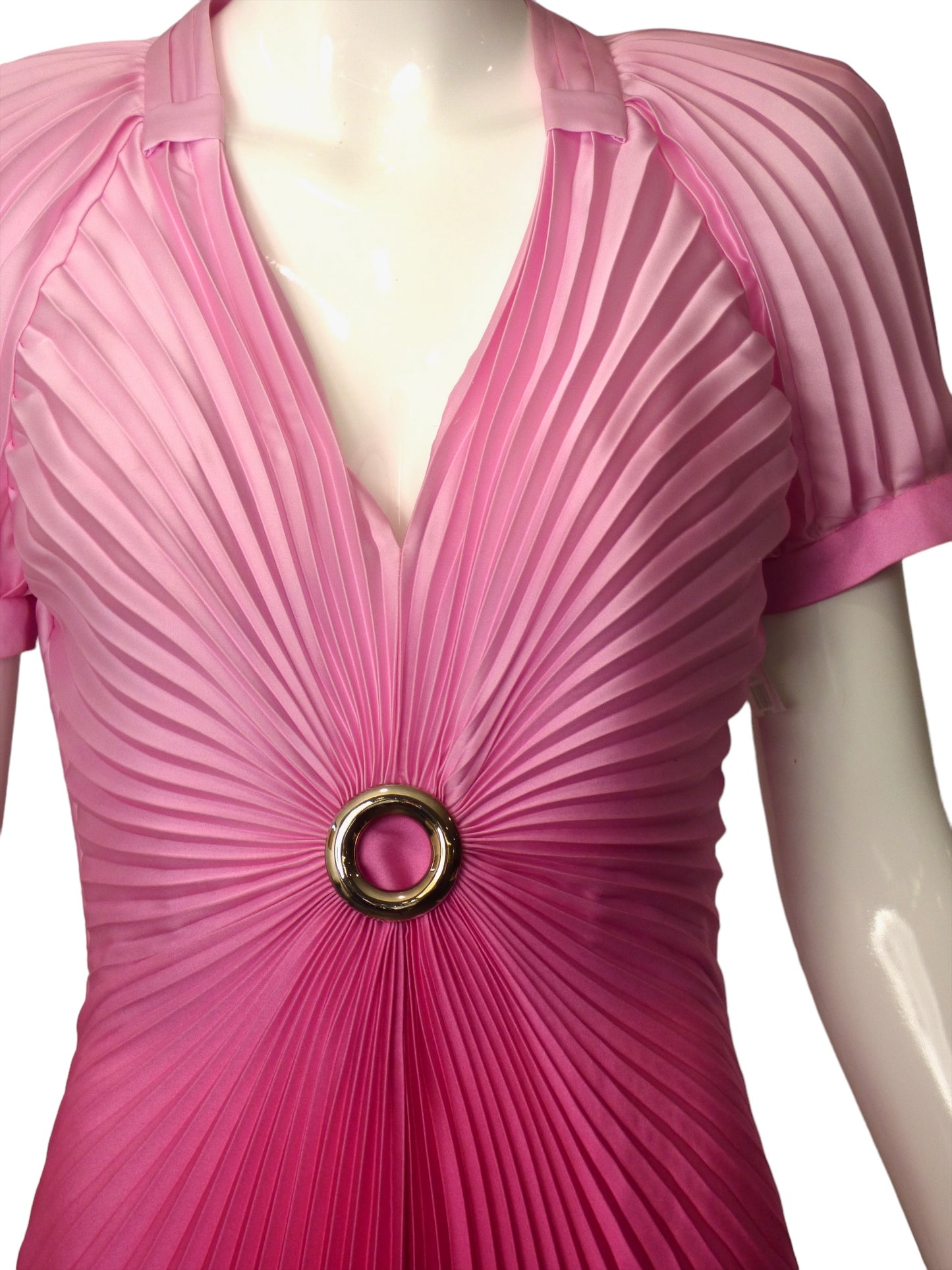 THIERRY MUGLER- 2010 NWT Pink Accordion Pleat Dress, Size 10