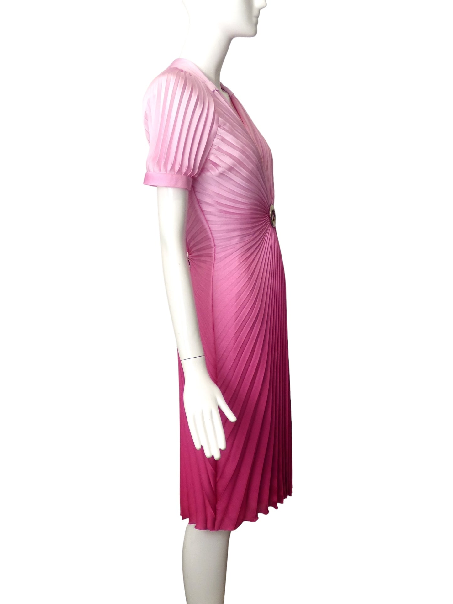 THIERRY MUGLER- 2010 NWT Pink Accordion Pleat Dress, Size 10