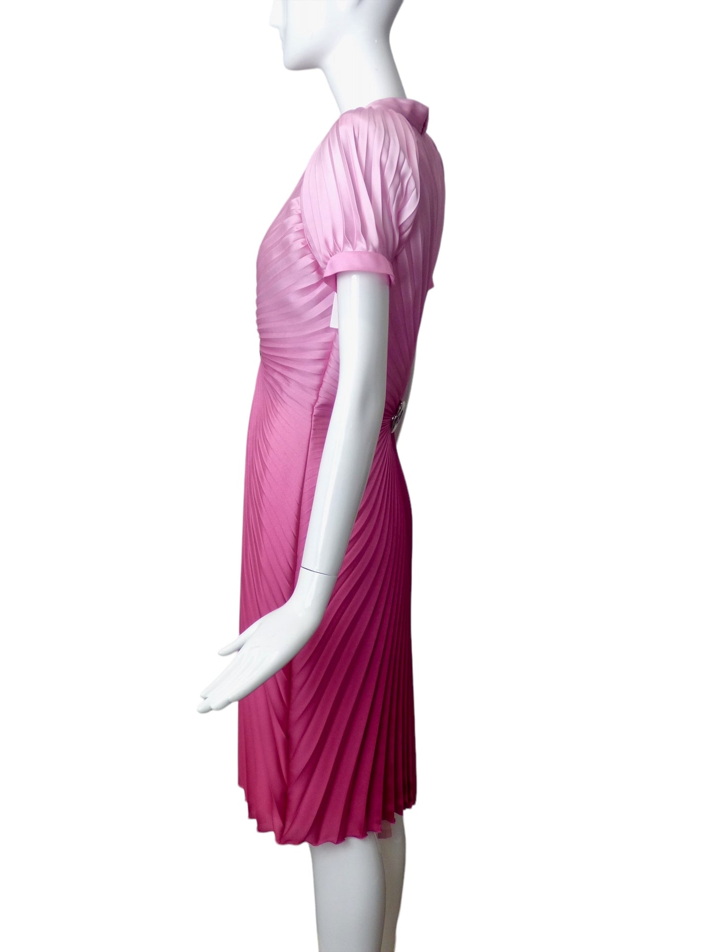 THIERRY MUGLER- 2010 NWT Pink Accordion Pleat Dress, Size 10