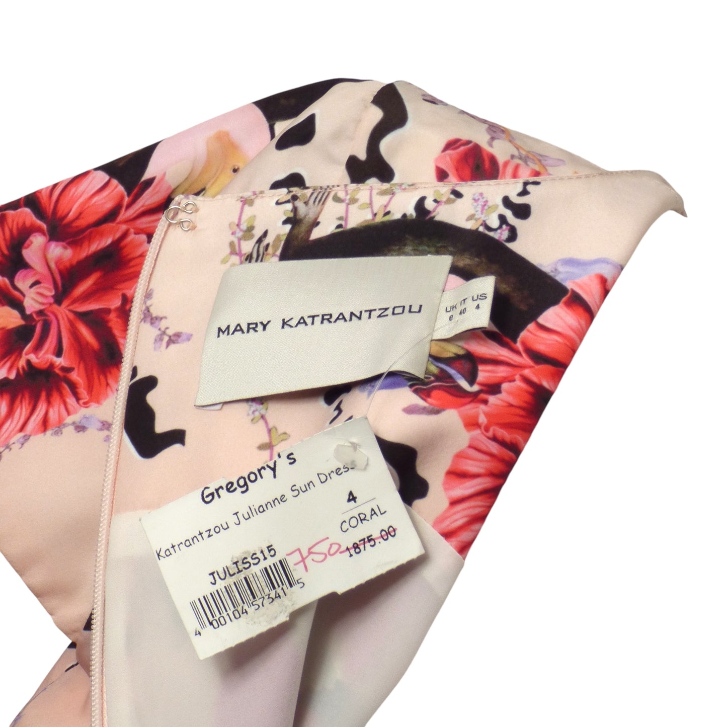 MARY KATRANTZOU- NWT Tropical Print Dress, Size 4