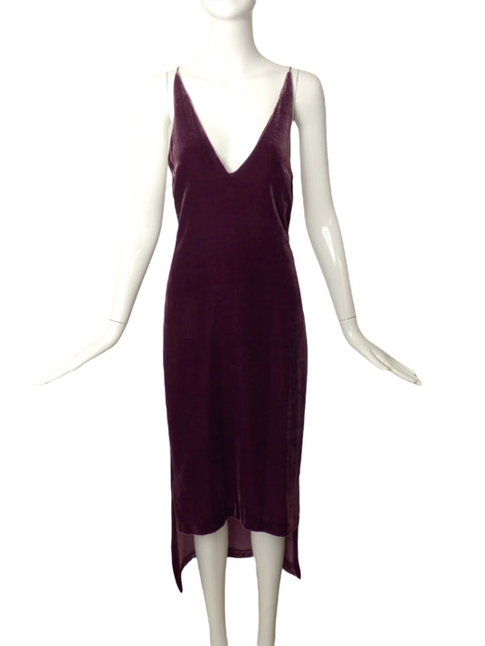 DION LEE- NWT Burgundy Velvet Slip Dress, Size 4