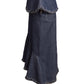 BOGDAR-NWT Denim Fringe Asymmetrical Skirt, Size 8