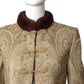 VALENTINO- Brocade & Fur Skirt Suit, Size 8