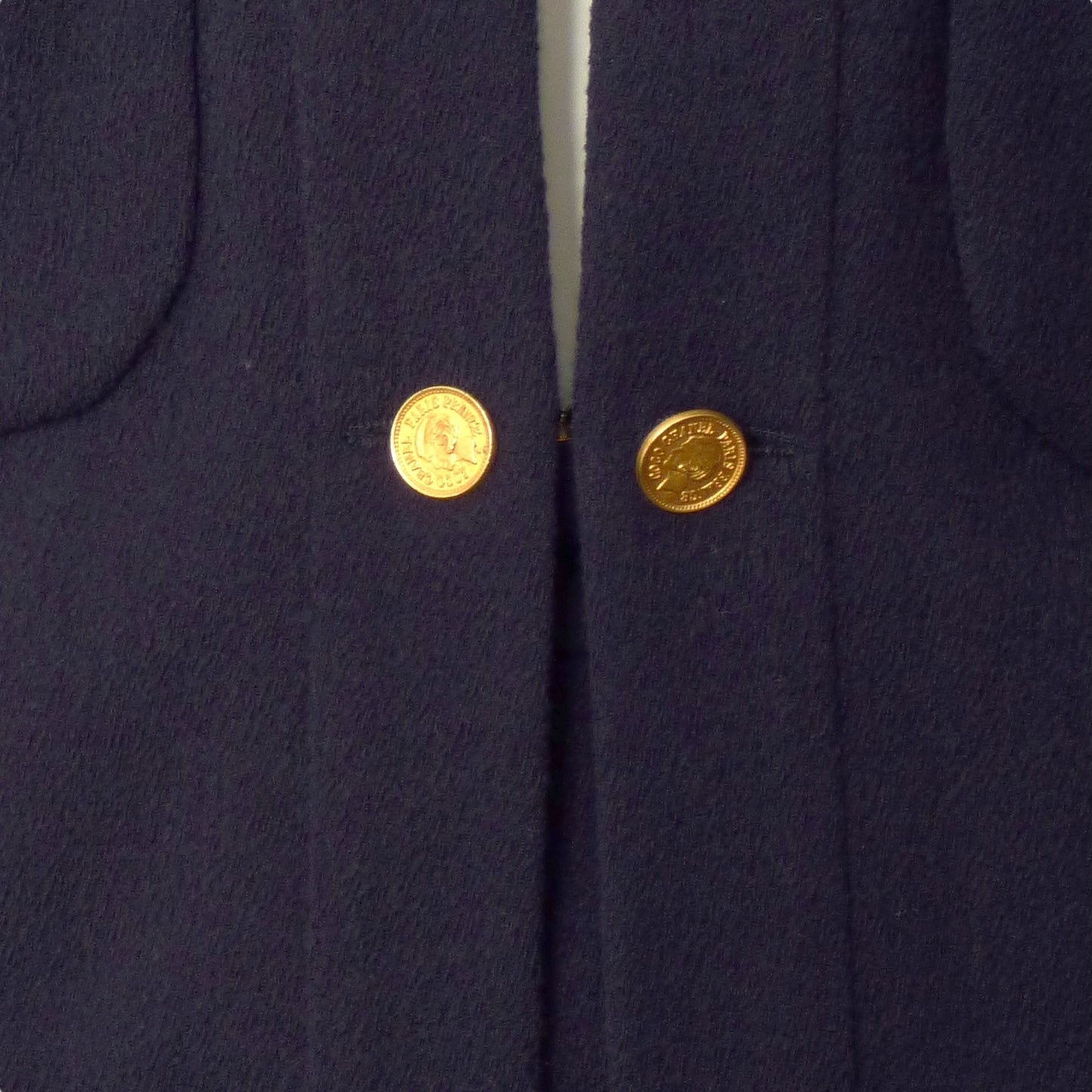 CHANEL- 1986 Navy Wool Skirt Suit, Size 10