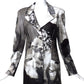 ROBERTO CAVALLI- 1990s Printed Leather Blazer, Size 6