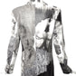 ROBERTO CAVALLI- 1990s Printed Leather Blazer, Size 6