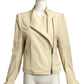 ANN DEMEULEMEESTER-  AS IS Ivory Leather Moto Jacket, Size 6