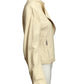 ANN DEMEULEMEESTER-  AS IS Ivory Leather Moto Jacket, Size 6