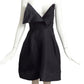 CLAUDE MONTANA- 1980s Black Silk Gazar Mini Dress, Size 8