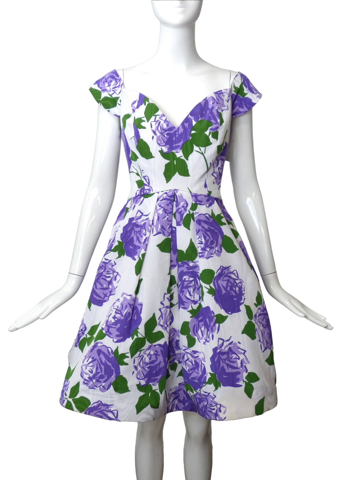 SCAASI- 1988 Floral Taffeta Dress, Size 8