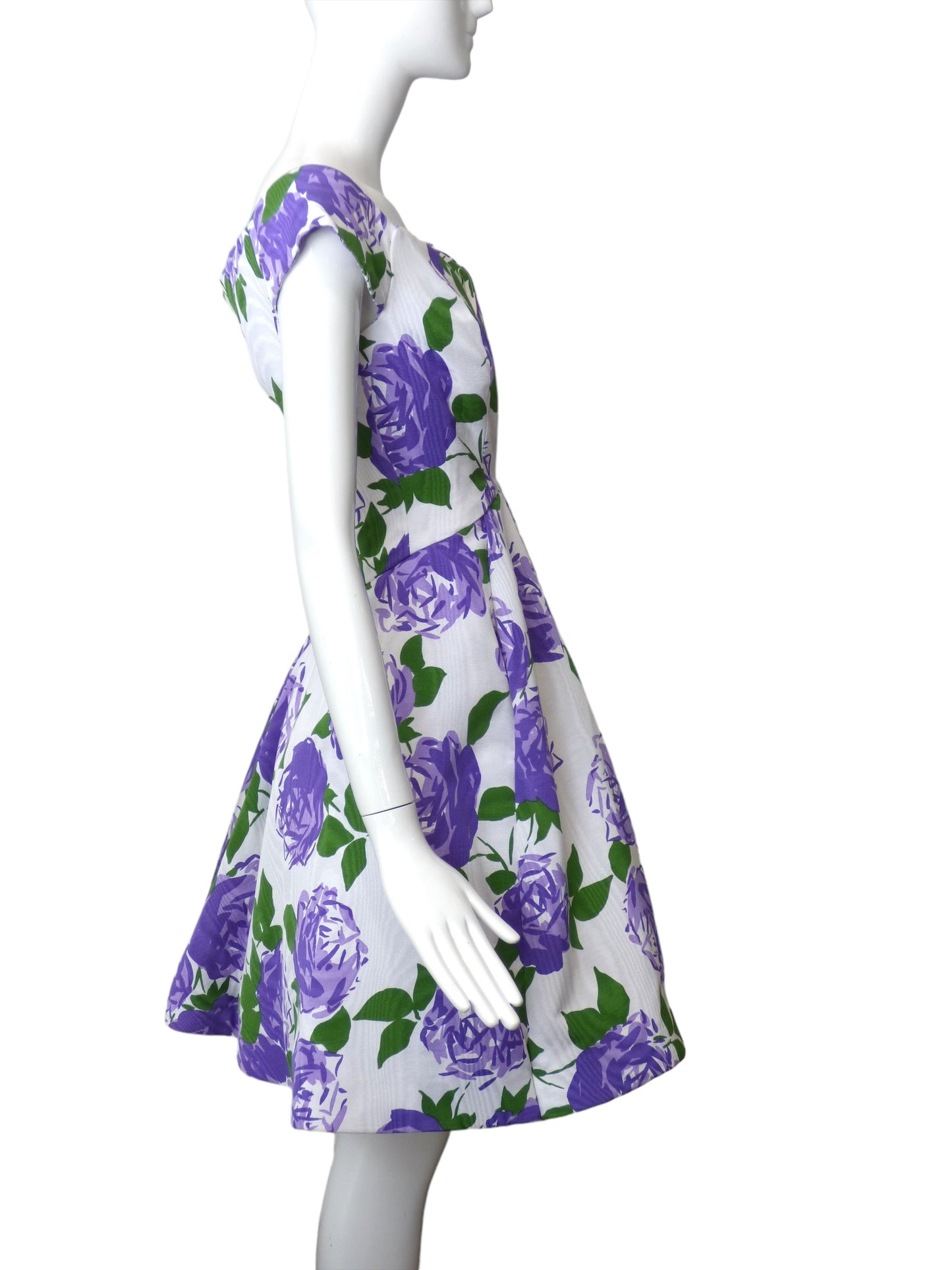 SCAASI- 1988 Floral Taffeta Dress, Size 8