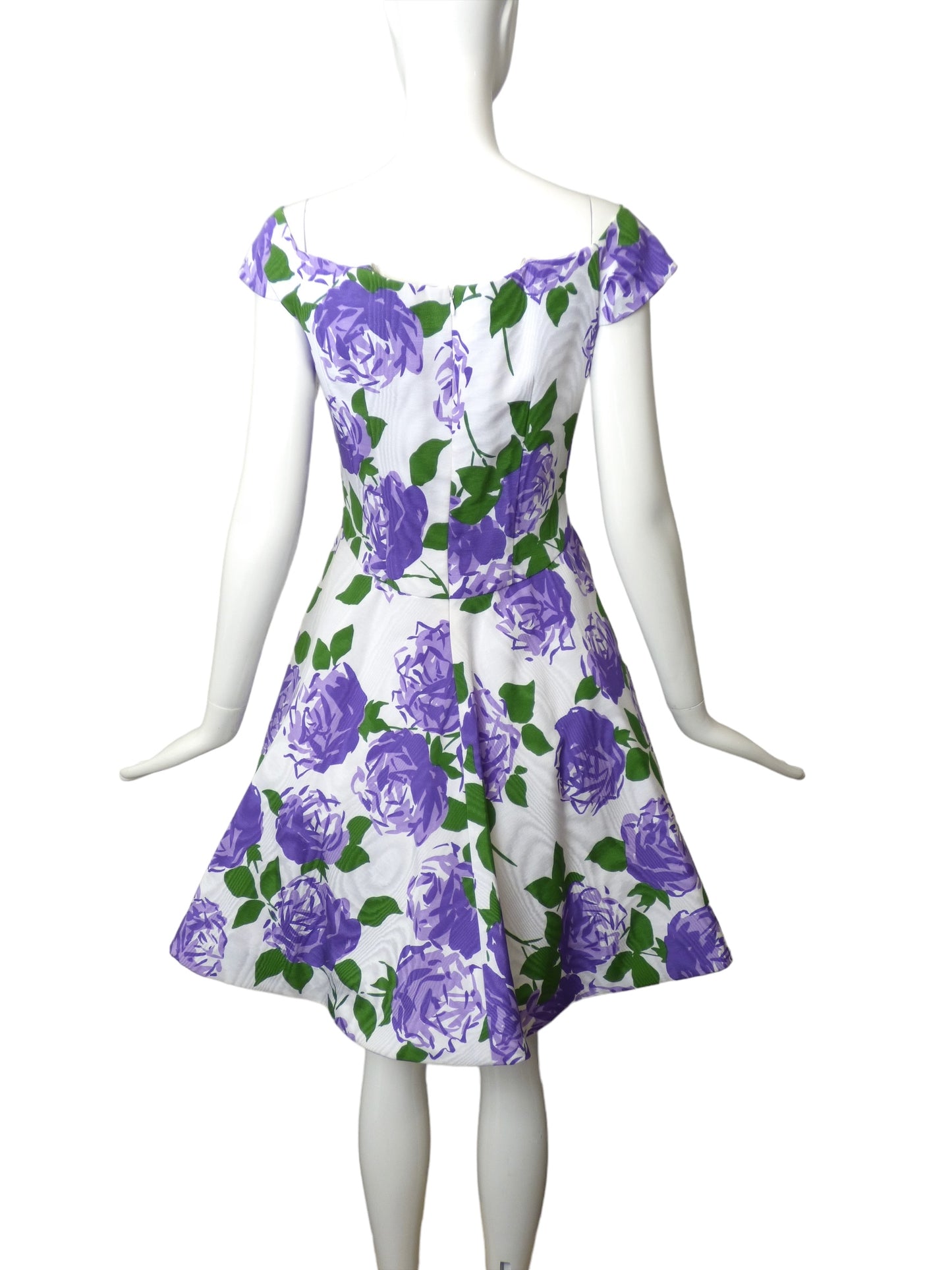 SCAASI- 1988 Floral Taffeta Dress, Size 8