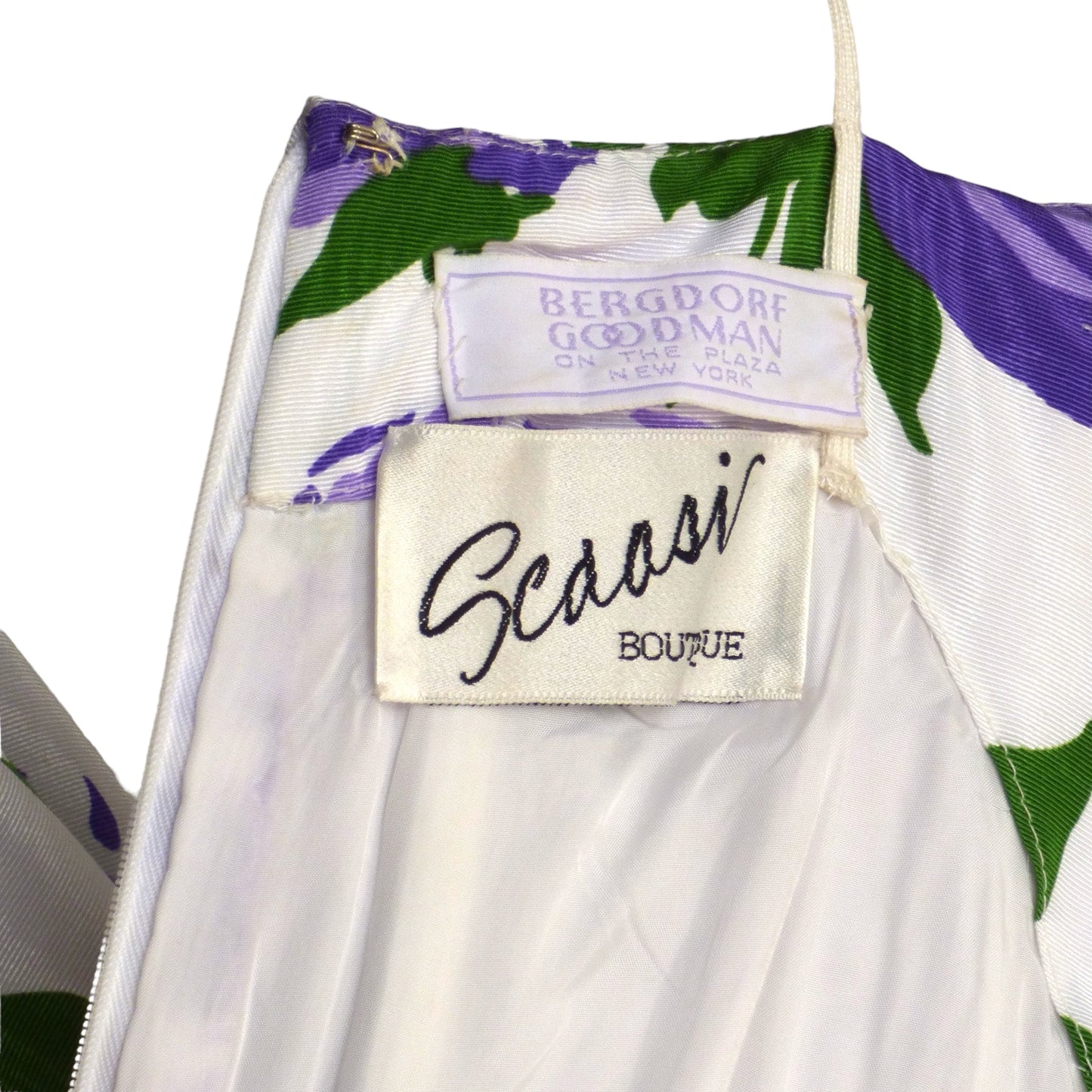 SCAASI- 1988 Floral Taffeta Dress, Size 8