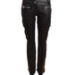 DOLCE & GABBANA- NWT Black Leather Zipper Pants, Size 4