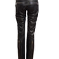 DOLCE & GABBANA- NWT Black Leather Zipper Pants, Size 4