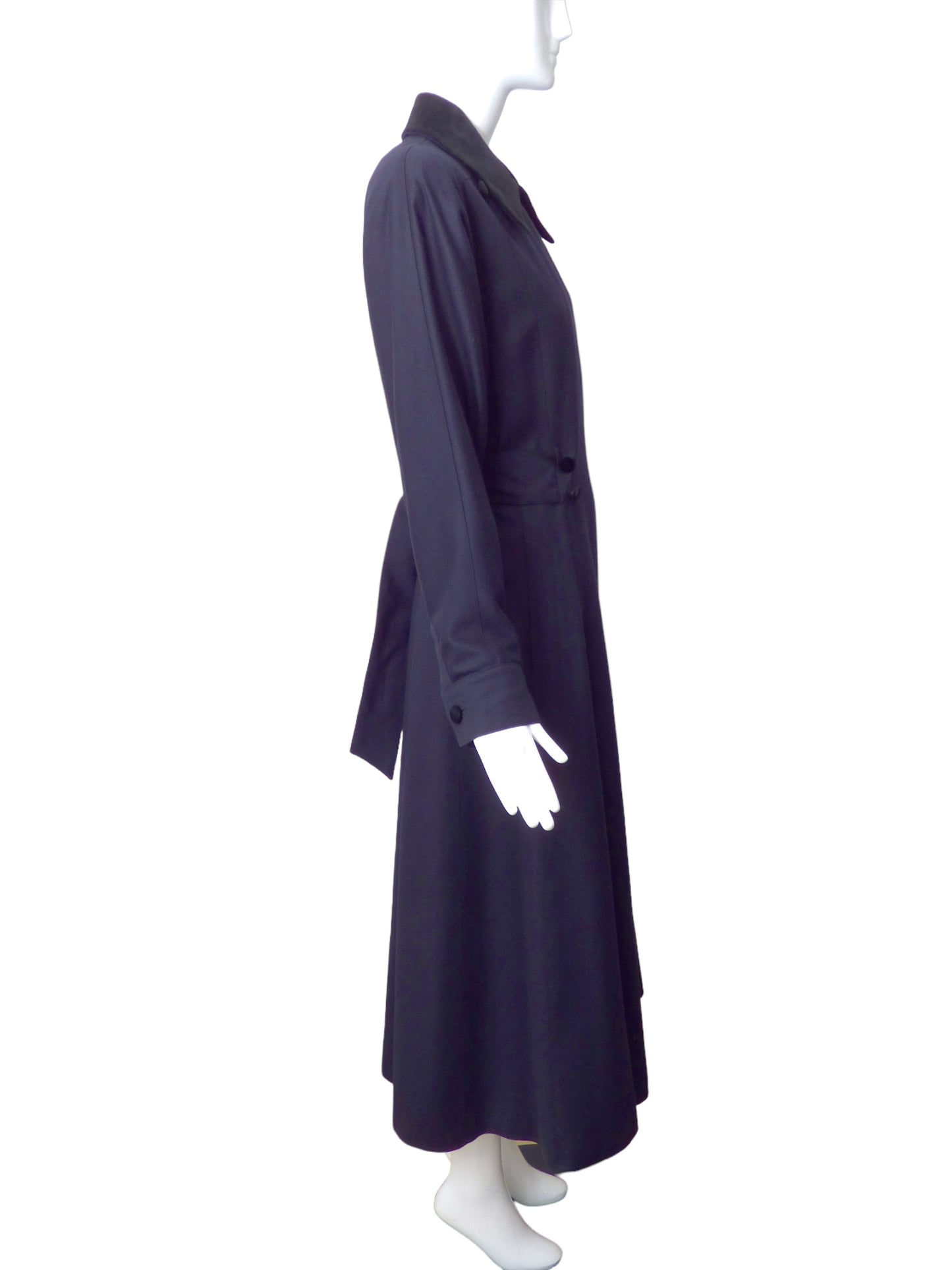 FENDI 365- 1980s Black Wool Swing Coat, Size 8