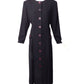 CHLOE- 1980s Navy Wool Crepe Dress, Size 10