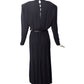 GALANOS- 1980s Black Silk Evening Gown, Size 10