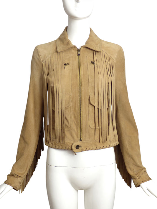 D&G- Suede Fringe Jacket, Size 2