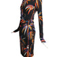 EMILIO PUCCI- 2017 Bamboo Leaf Print Jersey Dress, Size 6